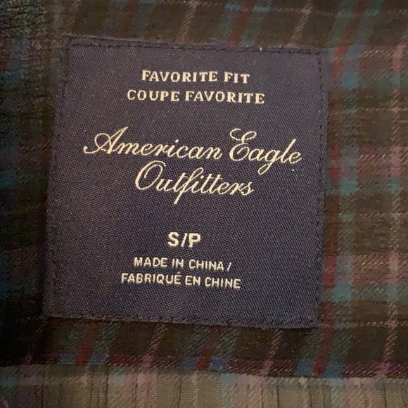 AE-Sheer Plaid Blouse w/ Front Ruffle Detailing-S - Picture 4 of 5